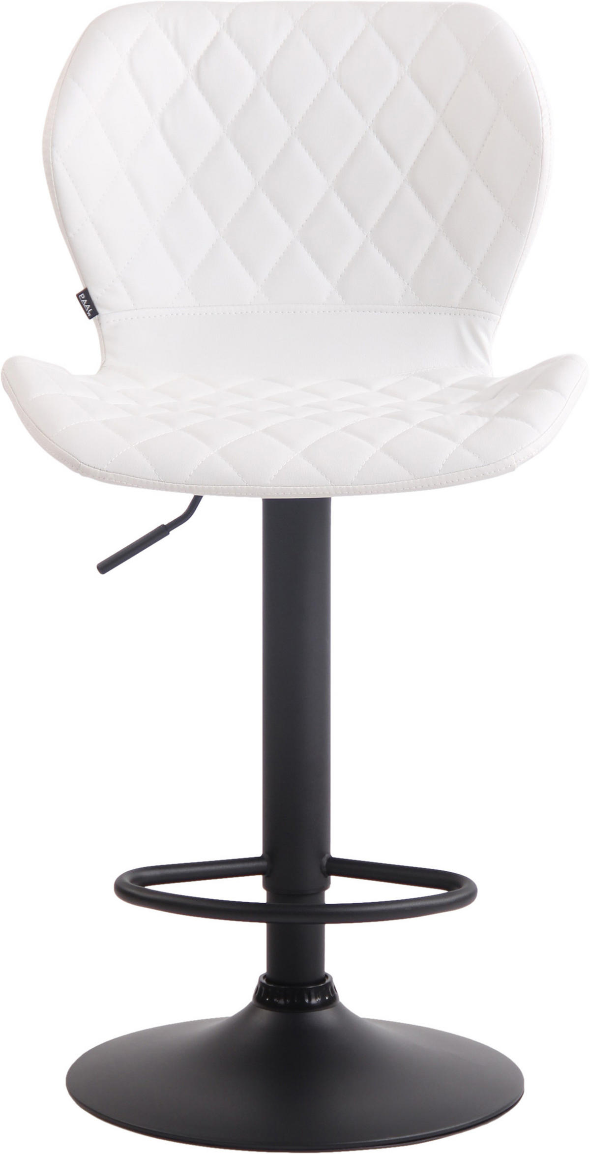 BARHOCKER Cora, Gestell schwarz, Kunstleder Weiß - Schwarz/Weiß, Kunststoff/Textil (47/100/51cm) - TPFLiving