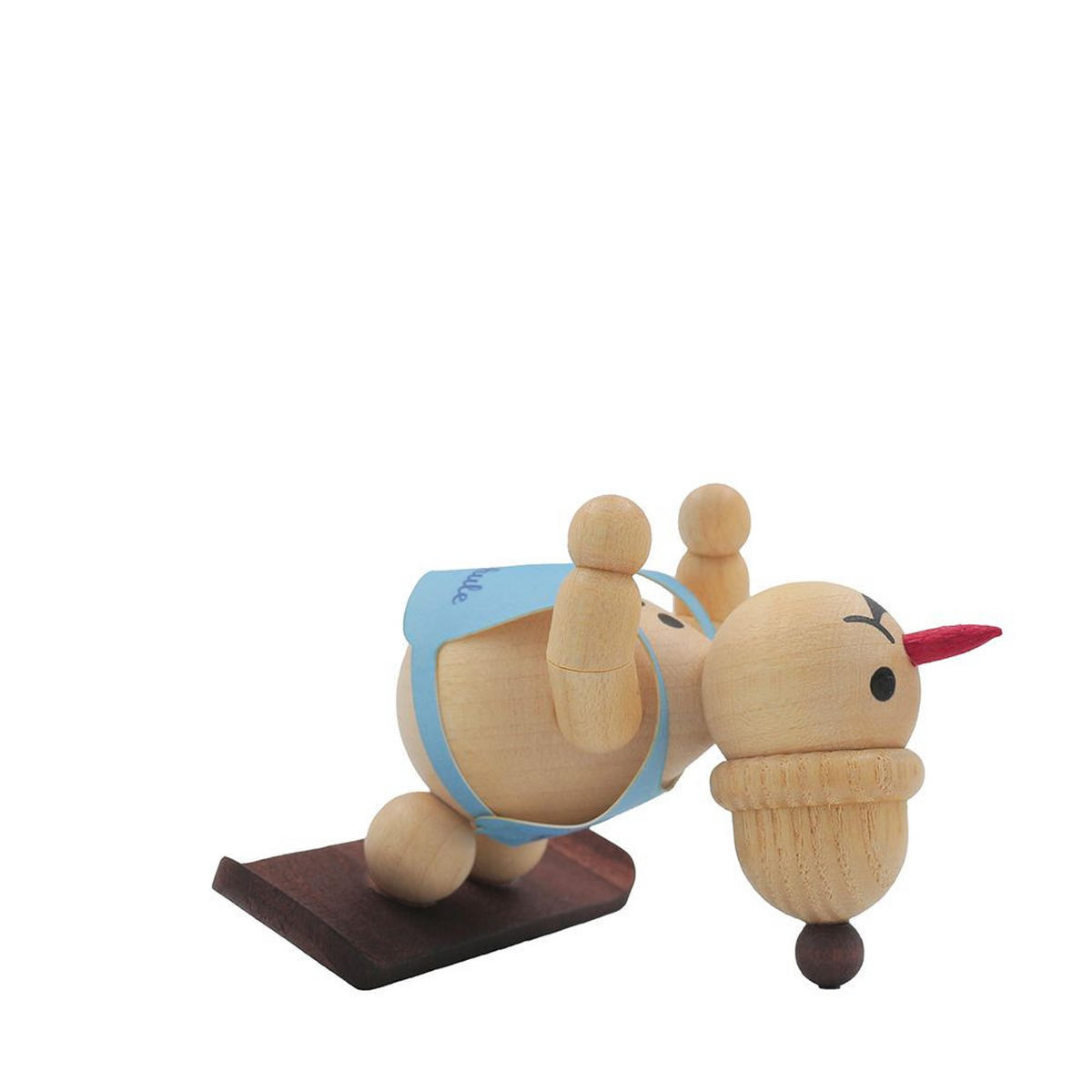 HOLZFIGUR Schneemann Junior Skianfänger mit Snowboard 4 cm - Multicolor, Holz (8/4/0.1cm)