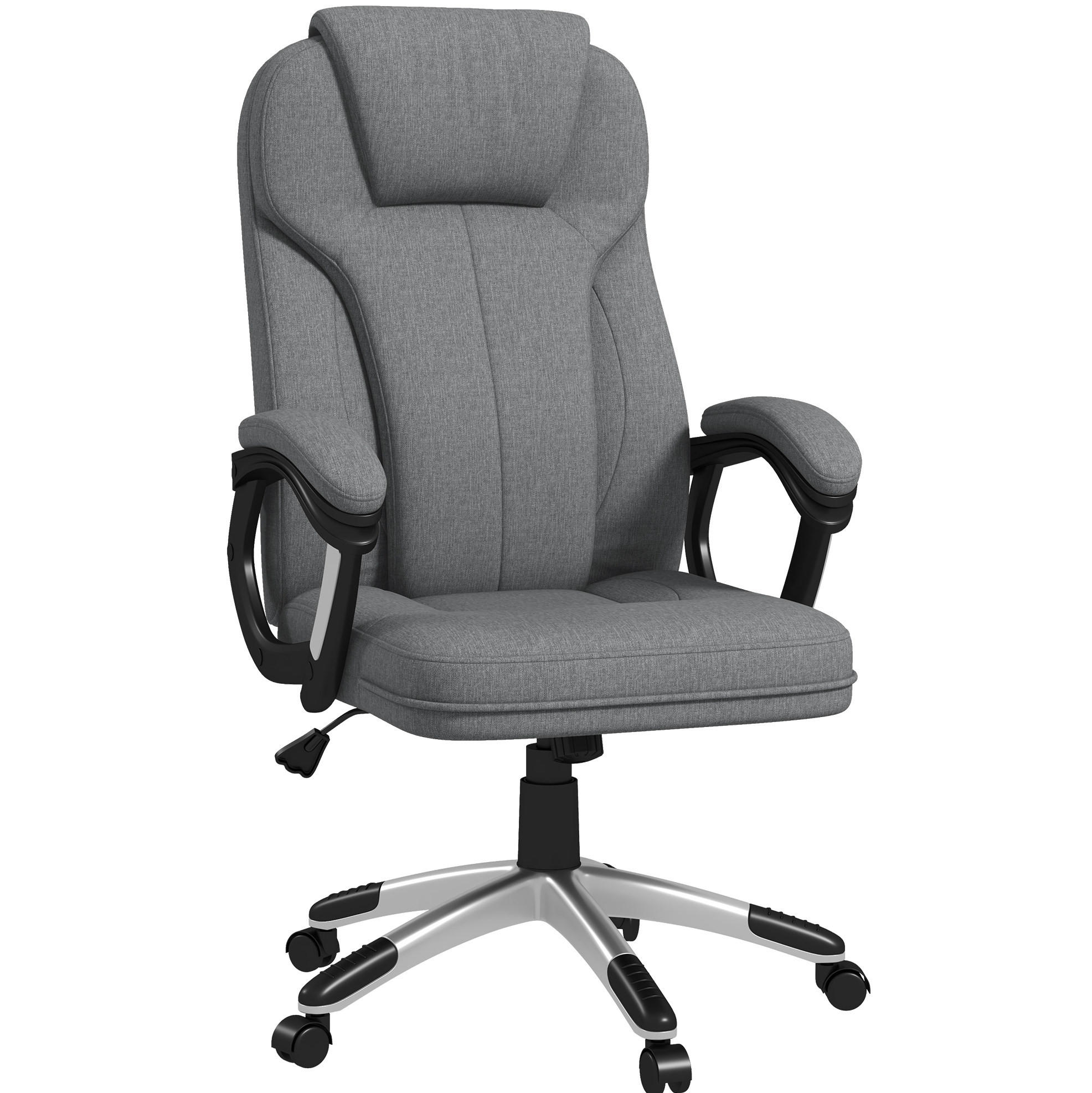 DREHSTUHL 66/75/110-120 cm grau aus Polyester höhenverstellbar mit Wippfunktion - Grau, Kunststoff (75/120/66cm) - OKWISH