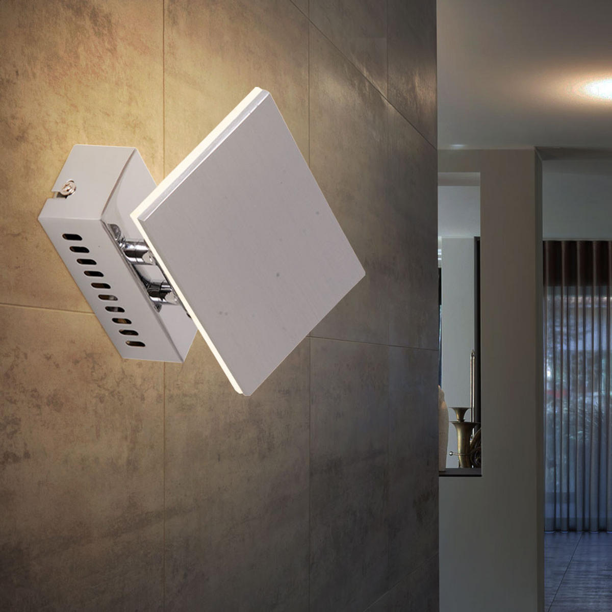 LED WANDLEUCHTE Linnea Chrom Silber - Silberfarben, Glas (15/10/8.8cm) - Globo Lighting