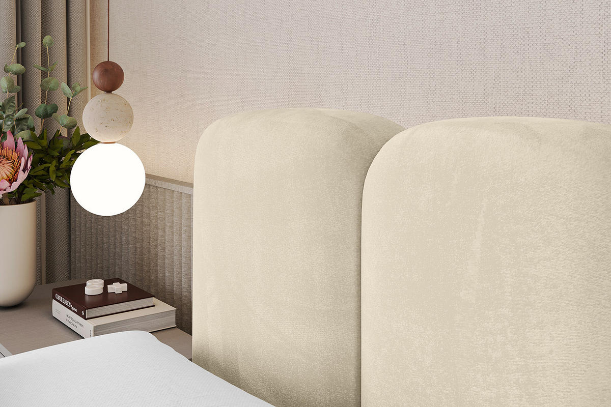 BOXBETT mit Matratze H4 und Lattenrost - NINA-Z - 160x200 cm - Beige - Sahara, Holzwerkstoff (160/200cm)