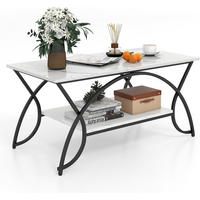 COUCHTISCH Weiß - Weiß, Holz (100/50/45cm) - COSTWAY
