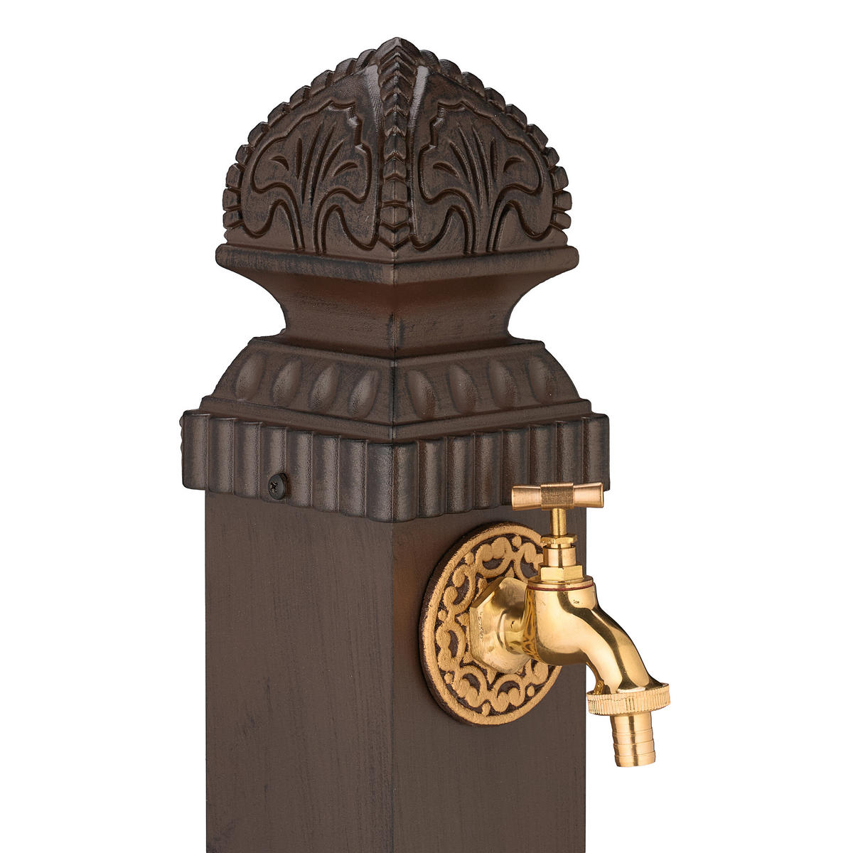 STANDBRUNNEN - Dunkelbraun, Metall (24.5/21/81cm) - Relaxdays