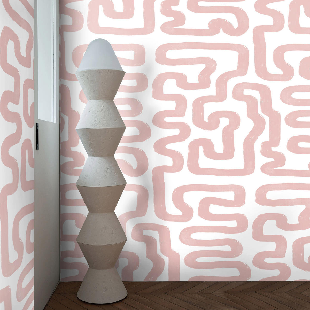 TAPETE Abstrakt aus echtem Papier, 200x280cm, 8 Bögen - Pink, Papier (200/280cm) - WALLPAPERS4BEGINNERS