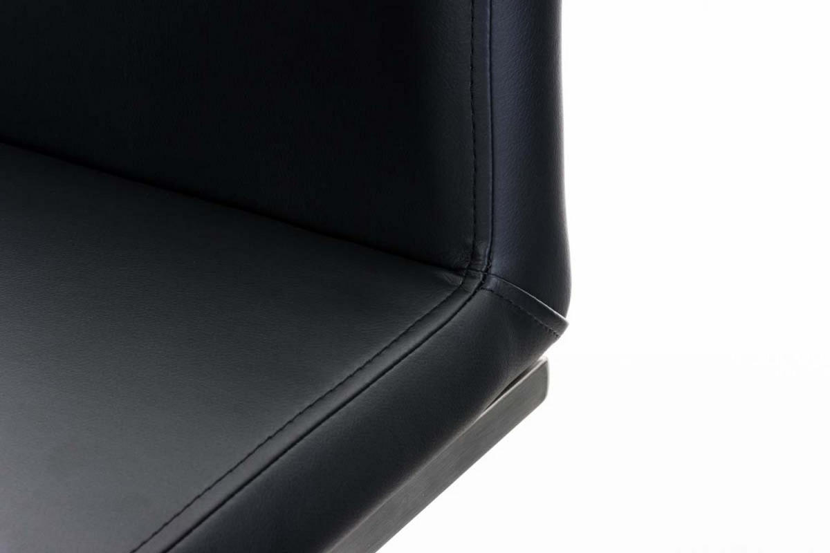BARHOCKER 2er Set Lederlook Schwarz - Edelstahlfarben/Schwarz, Textil/Metall (42/86/44cm) - CLP