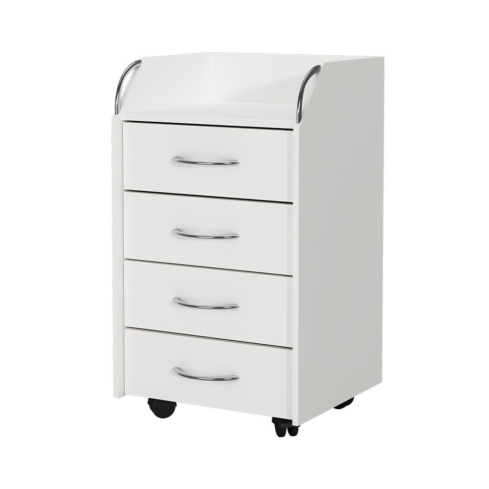 ROLLCONTAINER Gwendolyn Weiß 40 x 36 cm mit 4 Schubladen - Weiß, Holzwerkstoff (36/65/40cm) - Vicco