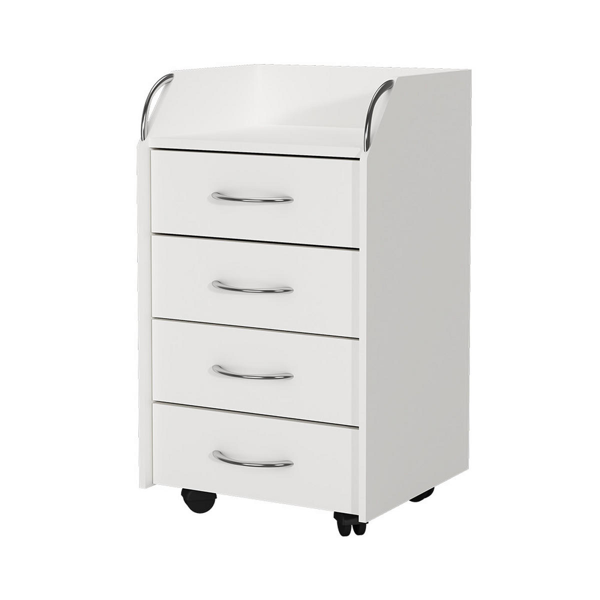 ROLLCONTAINER Gwendolyn Weiß 40 x 36 cm mit 4 Schubladen - Weiß, Holzwerkstoff (36/65/40cm) - Vicco