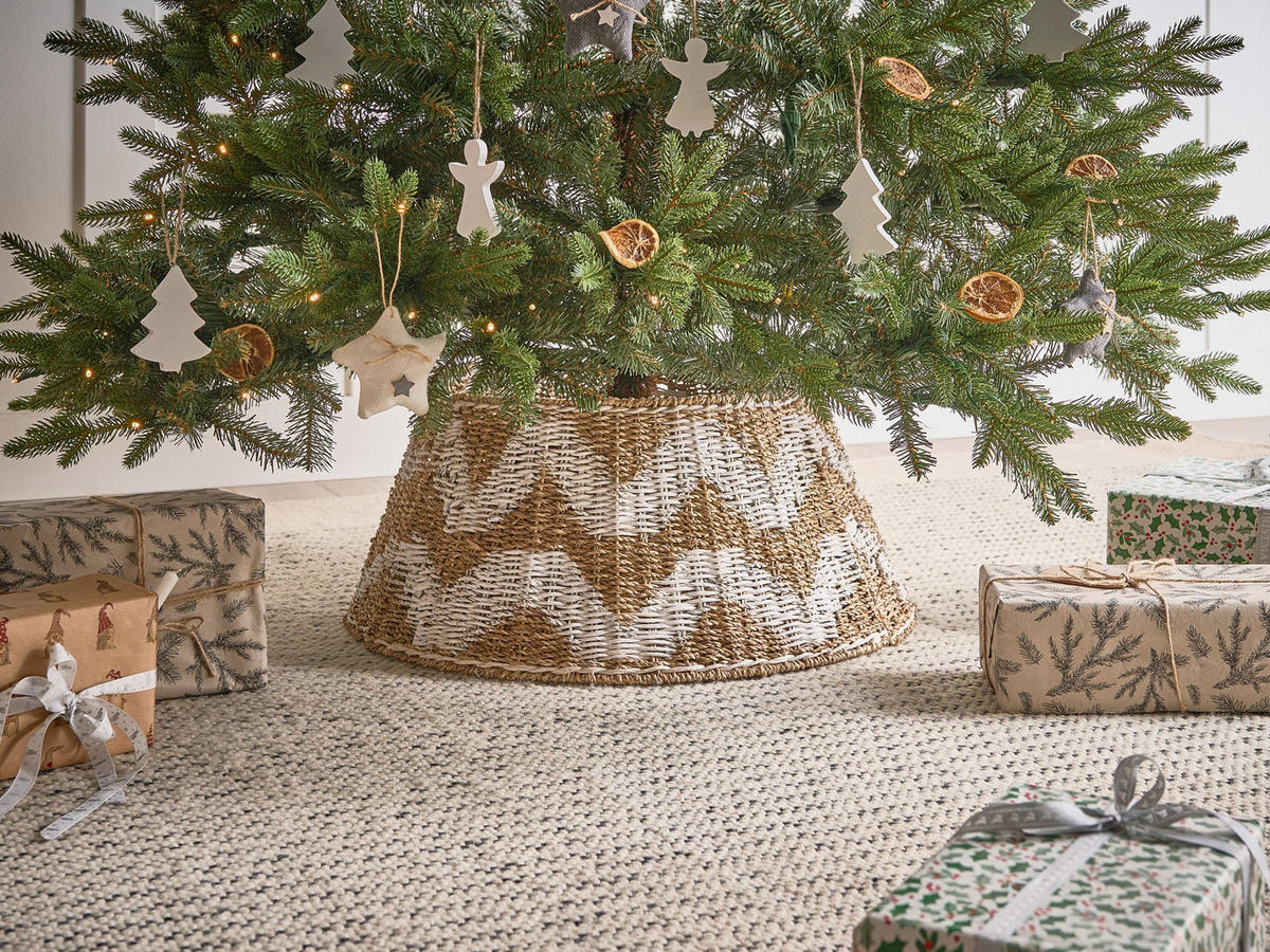 WEIHNACHTSBAUMKRAGEN 29 cm Naturfarben Hiver - Naturfarben, Naturmaterialen (29cm) - Beliani