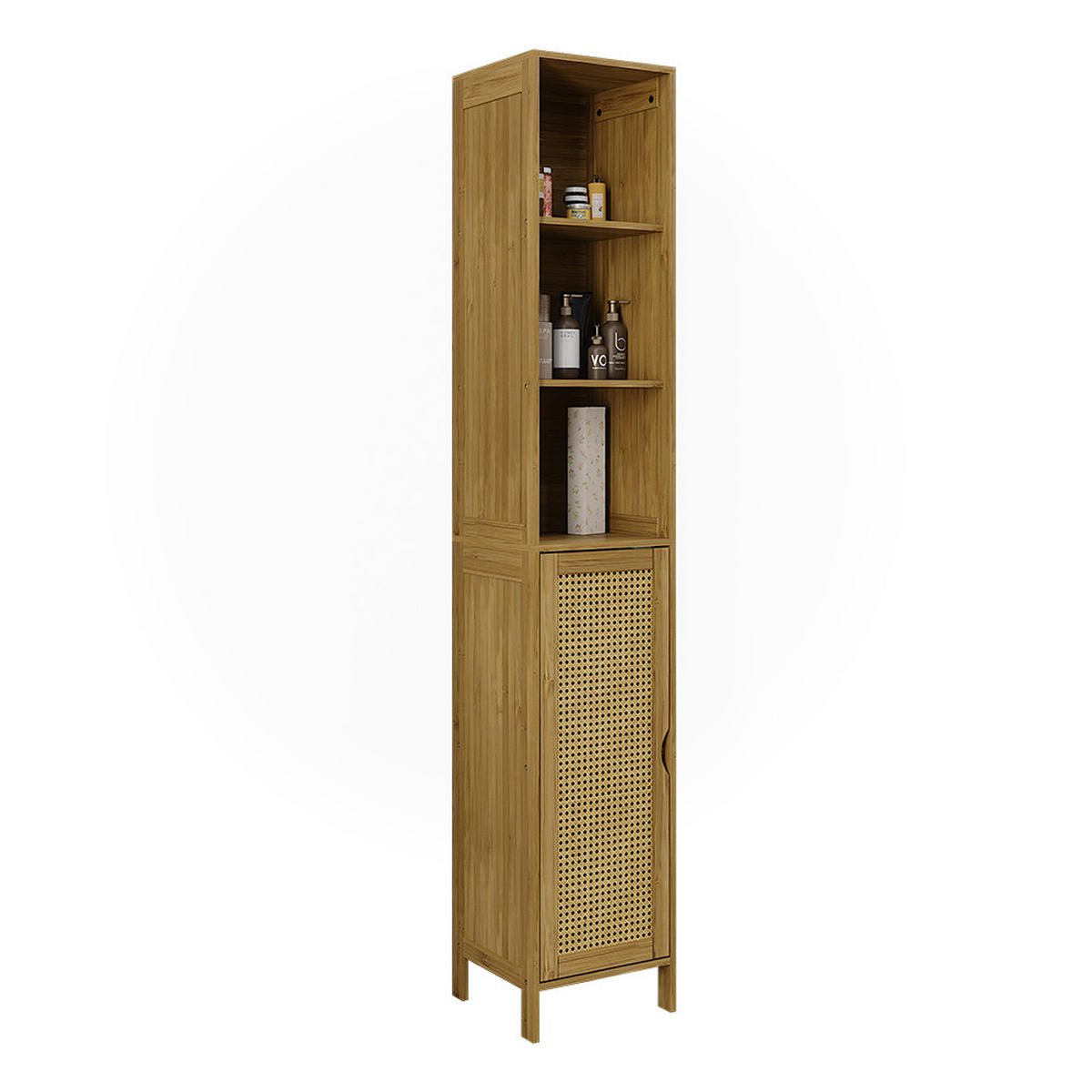 KOUPELNOVÁ SKŘÍŇKA Liora Bambus - zelená barva, kompozitní dřevo (30/170/29cm) - Vicco