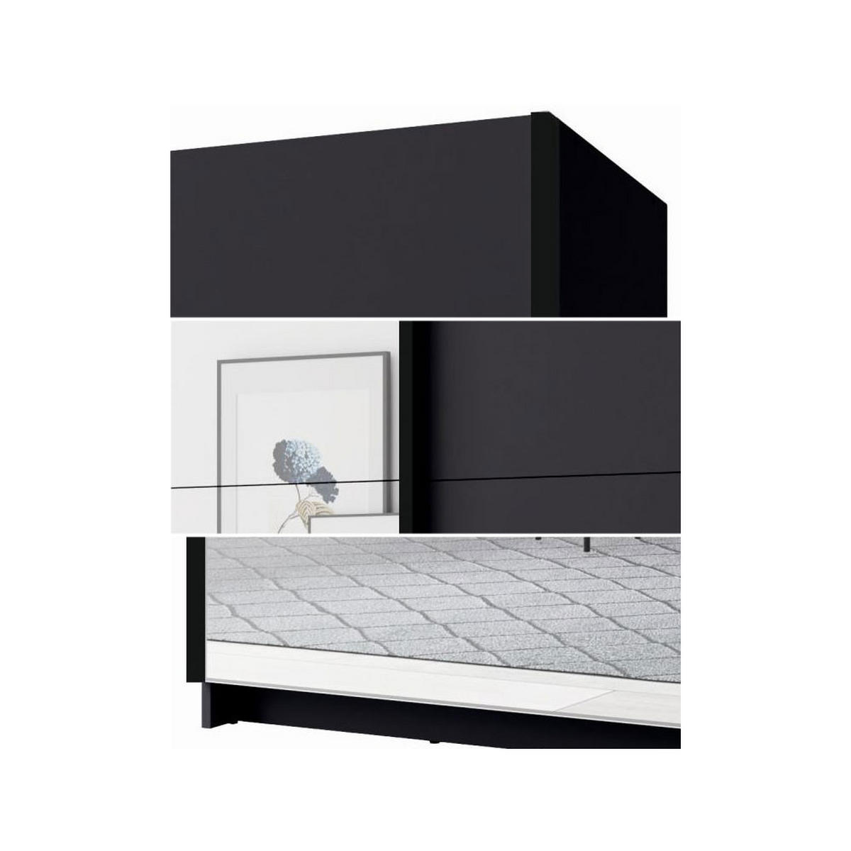 SCHWEBETÜRENSCHRANK Arsala graphitgrau 200 cm / 62 cm / 207 cm - Graphitfarben/Grau, Holz/Holzwerkstoff (201/207/62cm) - Feldmann-Wohnen