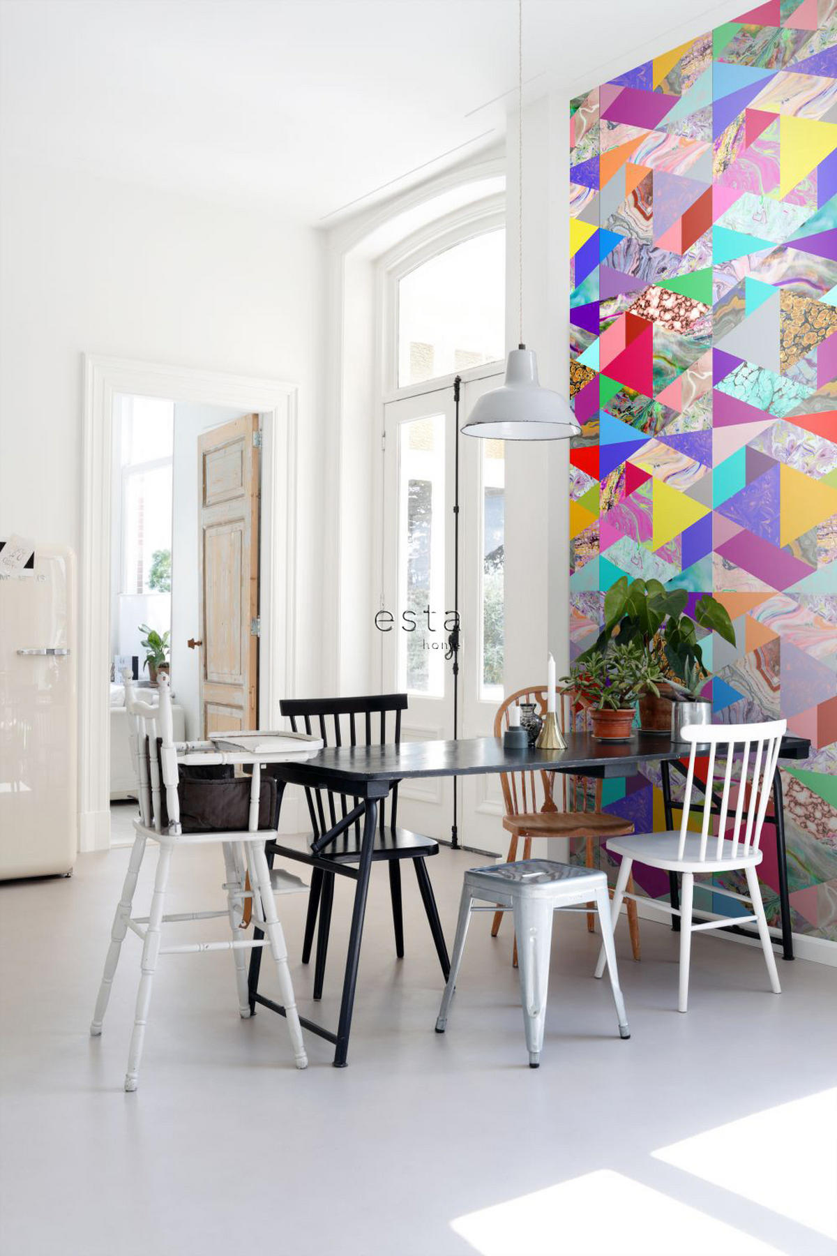 XXL-VLIESTAPETE Dreiecke in Marmoroptik 50 x 900 cm - Multicolor, Papier (50/900cm) - ESTAhome