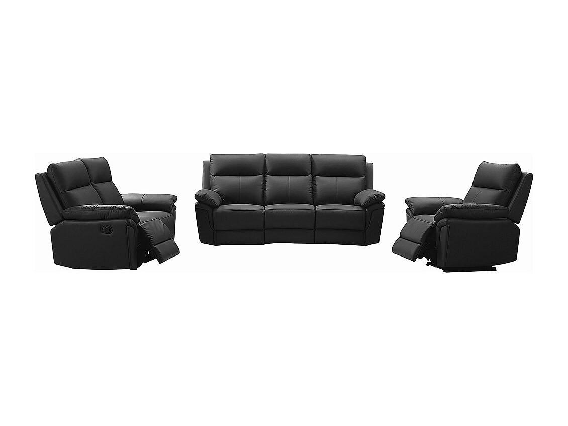 Vente-Unique Couchgarnitur Schwarz 208x102x92 cm
