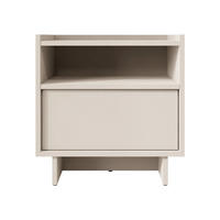 NACHTTISCH Yasumi S50 - Kaschmir/Schwarz, Holzwerkstoff/Kunststoff (50/51/39cm) - MIRJAN24