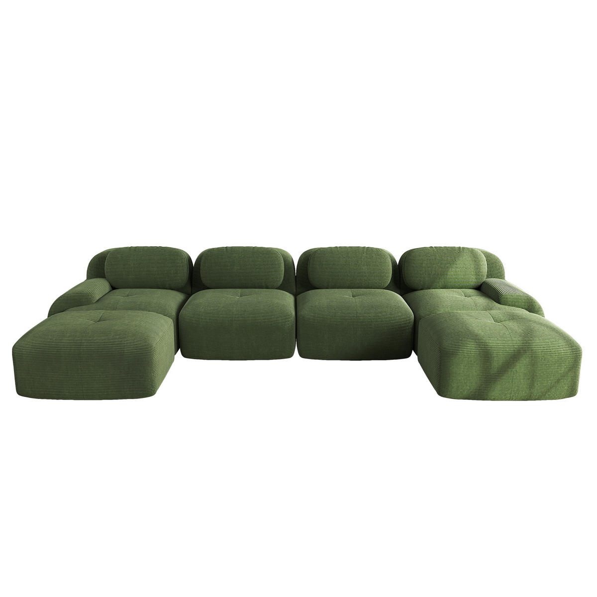 WOHNLANDSCHAFT DE-34025 modular 4-Sitzer Grün - Grün, Textil (178/75/388cm) - ComfortXL