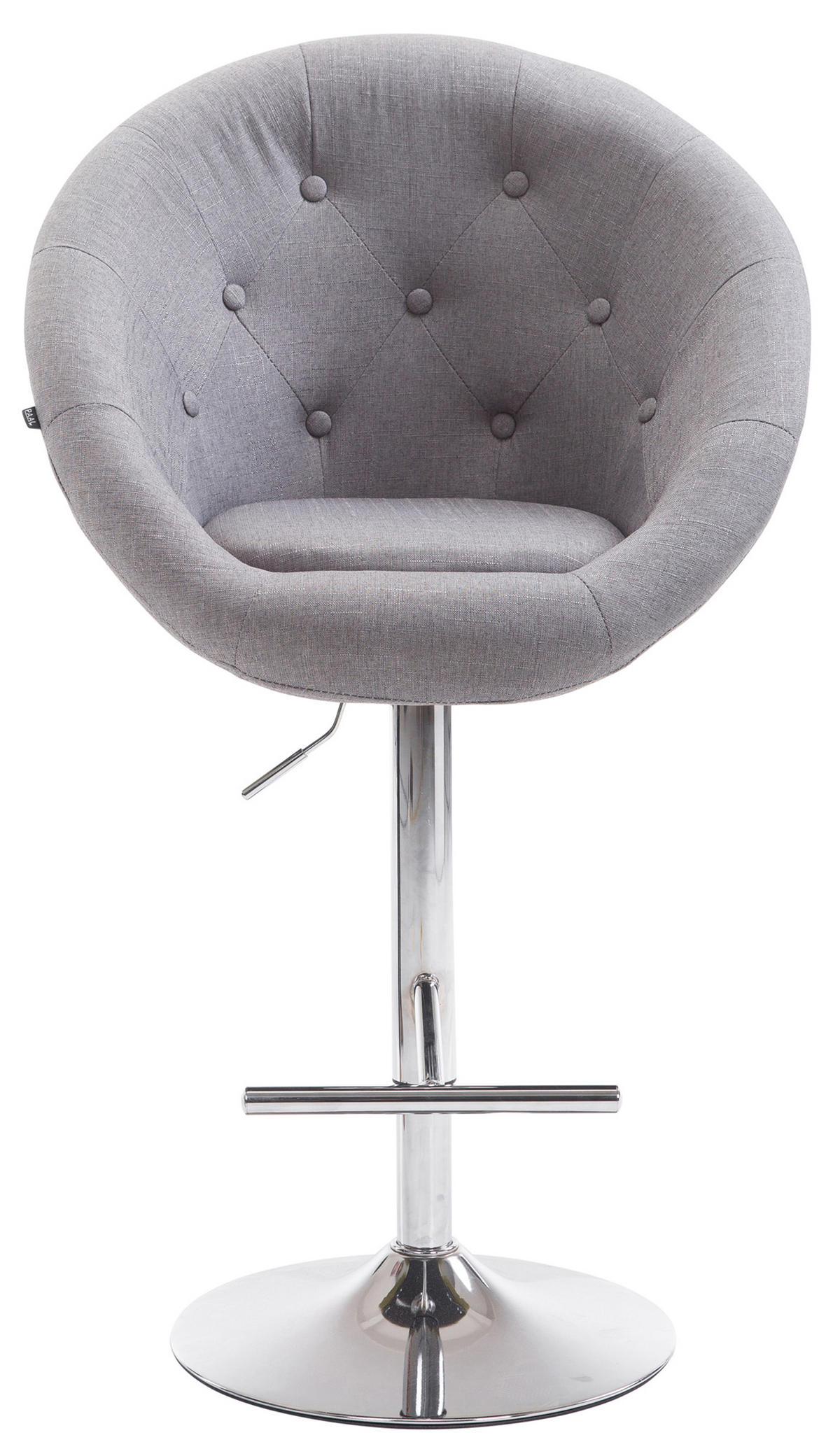 BARHOCKER Landern Stoff chrom grau - Chromfarben/Grau, Textil/Metall (65/128/57cm) - TPFLiving
