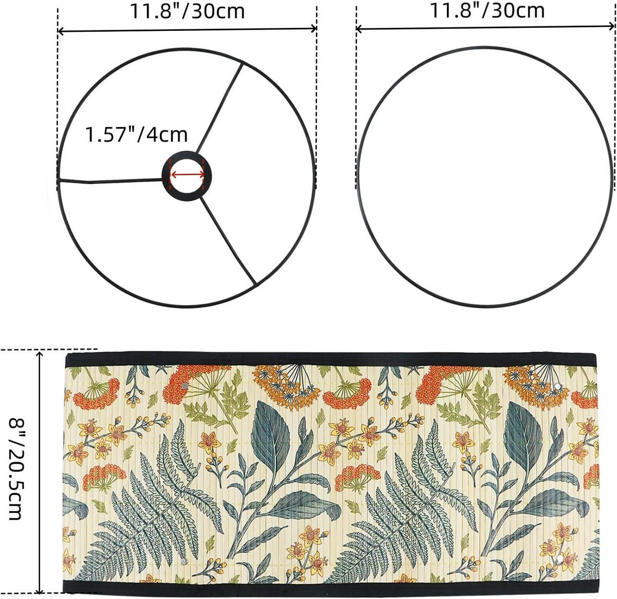 LAMPENSCHIRM Bambus Muster 30/30/20 cm - Creme, Naturmaterialien (30/30/23cm) - Weltevree