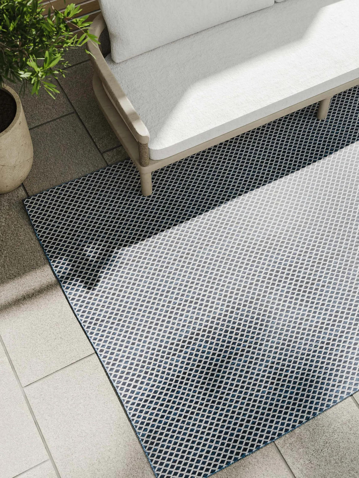 VNITŘNÍ a venkovní koberec Lou Modrá 80x150 cm - modrá, plast/umělá hmota (80/150cm) - benuta