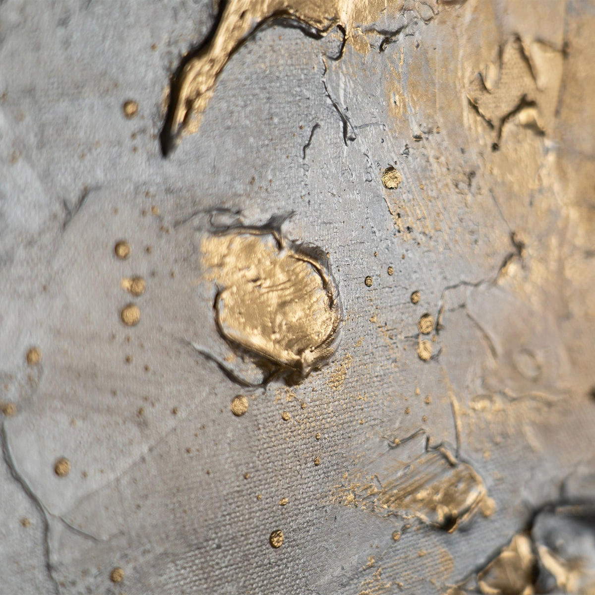 GEMÄLDE Harmonie von Gold und Silber Schattenfugenrahmen Gold 120x80 cm - Goldfarben, Holz (120/80cm) - YS-art gallery