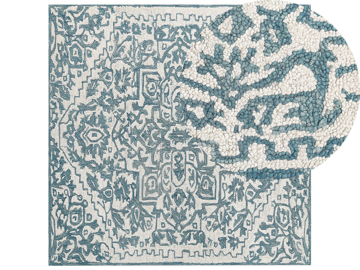 KURZFLOR-TEPPICH Ahmetli 200/200 cm - Weiß, Textil (200/200cm) - Beliani