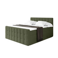 BOXSPRINGOVÁ POSTEL s matrací H3/H4 - IGAN-Z KING - 200x200 cm Zelená - zelená barva, kompozitní dřevo (203/200cm) - ALTDECOR