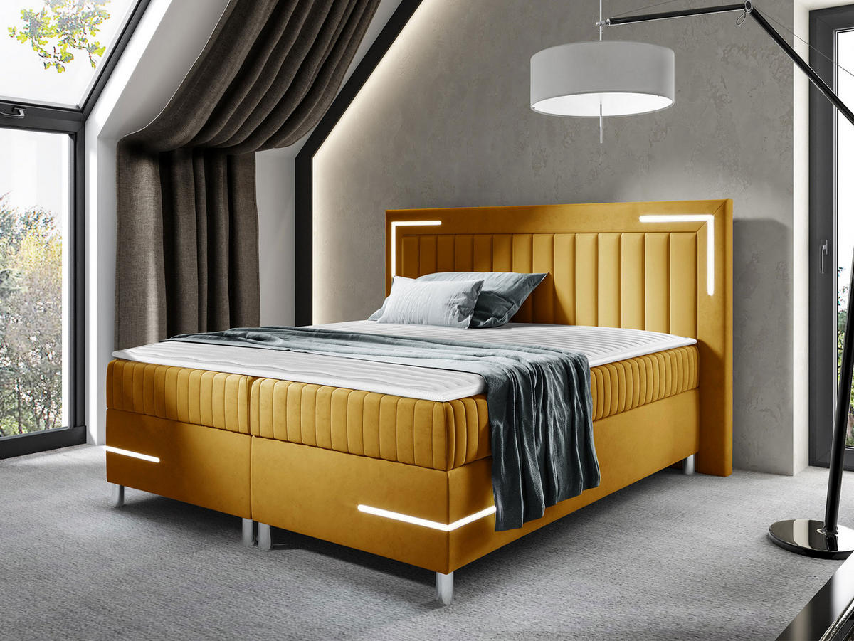 BOXBETT Tenosi 3 LED - Gelb, Holz (120/200cm) - MIRJAN24