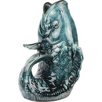 VASE Lucky Fish blau - Orange, Keramik (44.5cm) - FURNARO