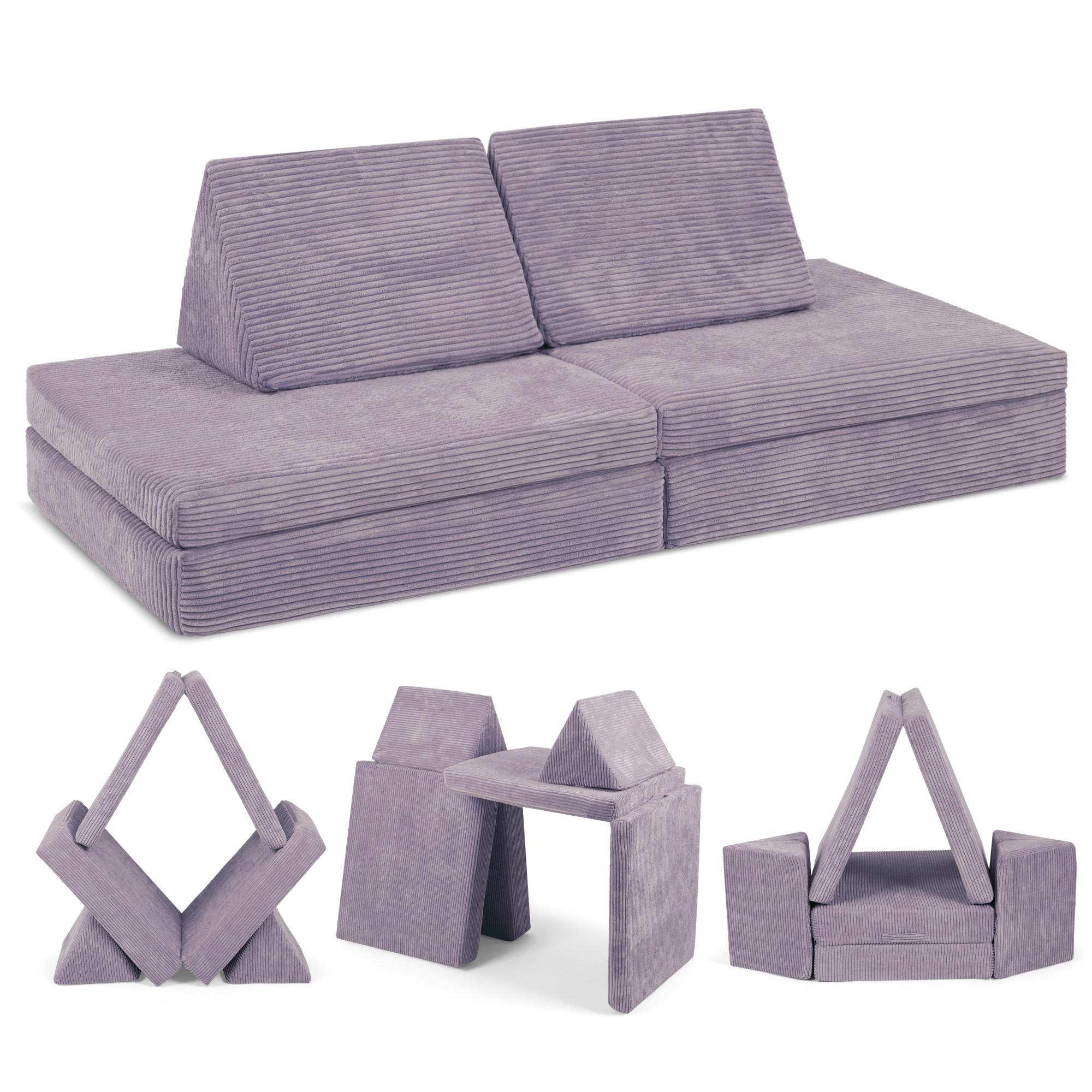 Linodino Kindersofa Lila 66x52x150 cm