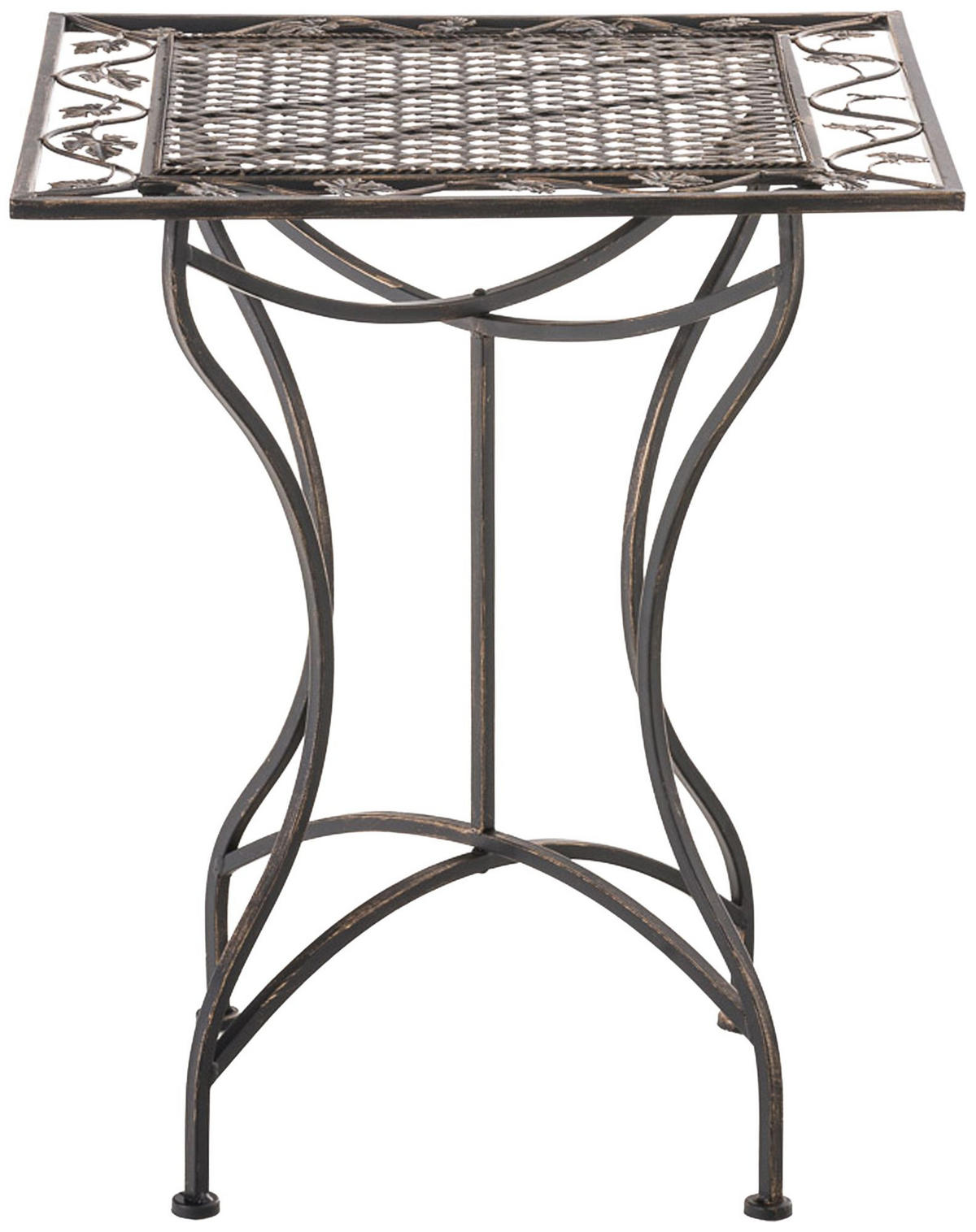 GARTENTISCH eckig 60/60/72 cm Metall Bronze - Bronzefarben, Metall (60/60/72cm) - CLP