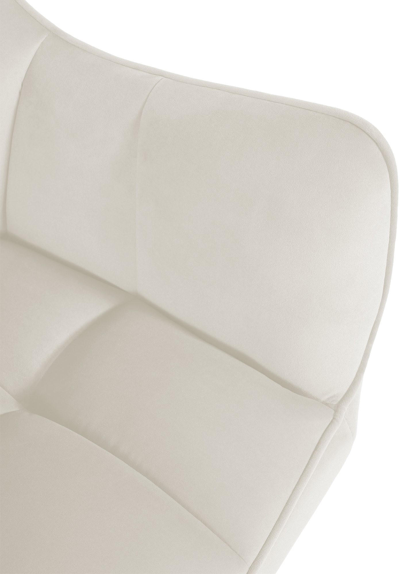 ARMLEHNENSTUHL Samt Creme - Creme/Schwarz, Textil/Metall (67/81/58cm) - CLP