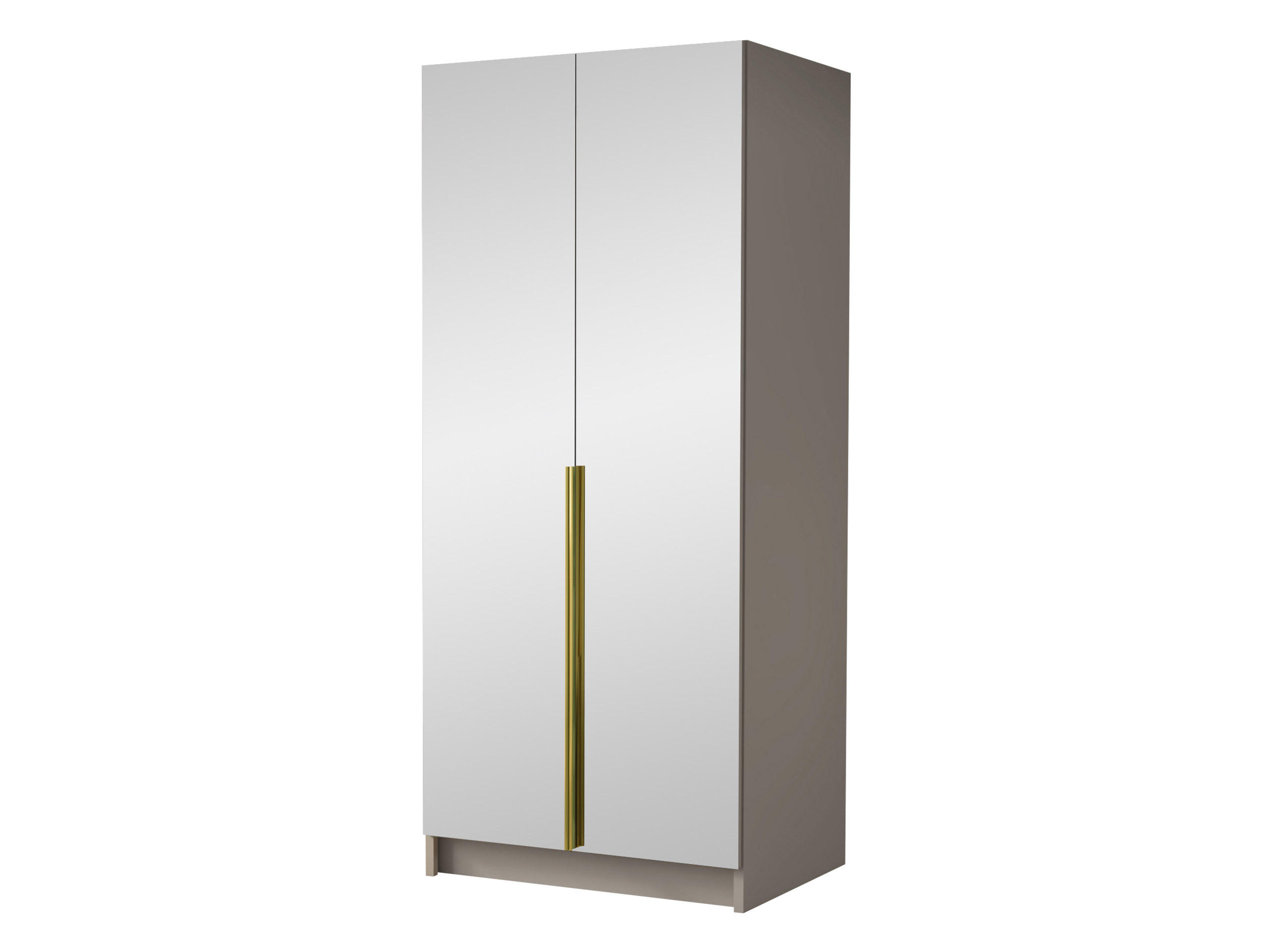 KLEIDERSCHRANK Bono III - Beige/Goldfarben, Holzwerkstoff/Metall (100/215/58cm) - MIRJAN24