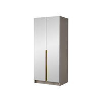 KLEIDERSCHRANK Bono III - Beige/Goldfarben, Holzwerkstoff/Metall (100/215/58cm) - MIRJAN24