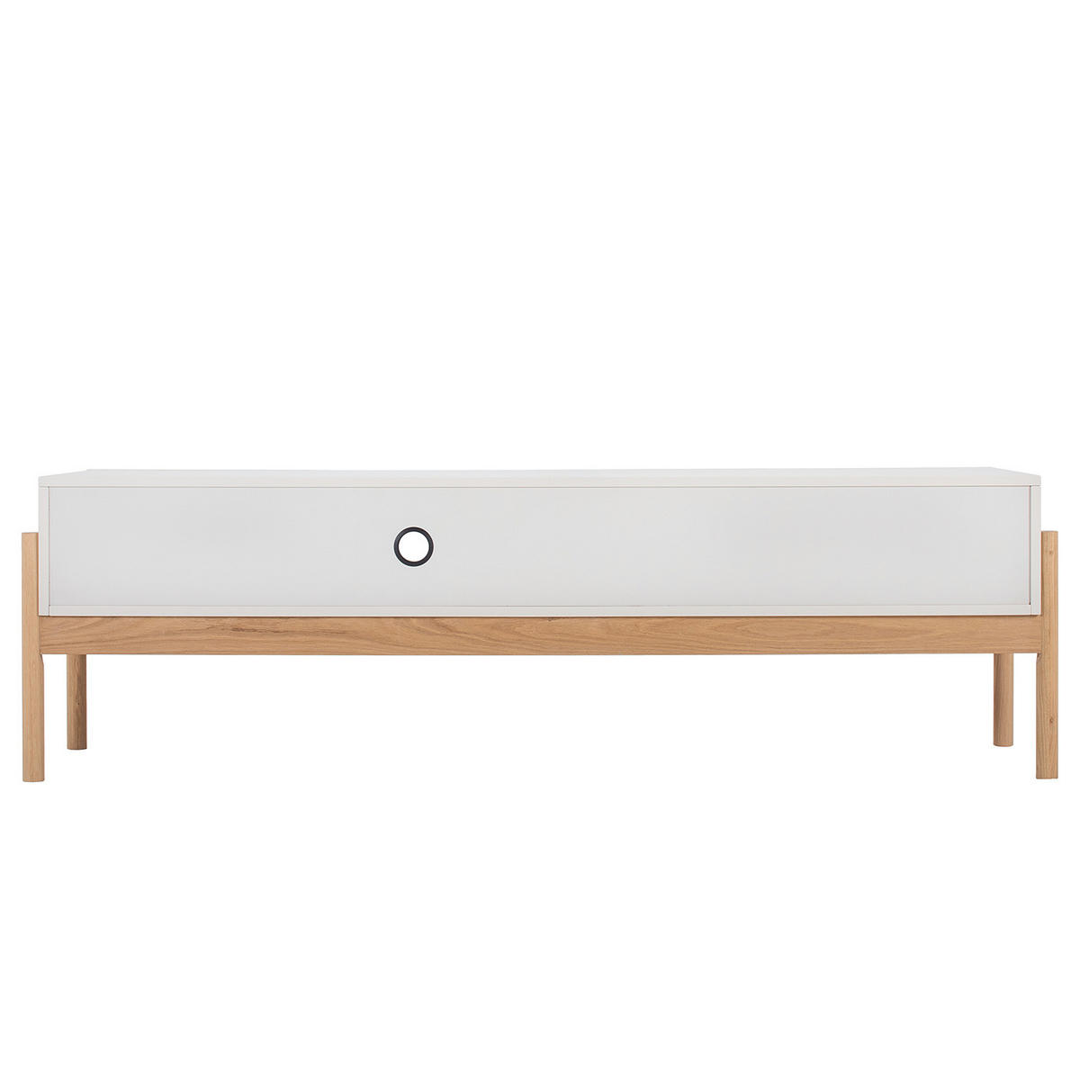 TV-LOWBOARD - Muschelweiß / Eiche Hell - Eichefarben/Weiß, Holz/Holzwerkstoff (188/55/45cm) - home24