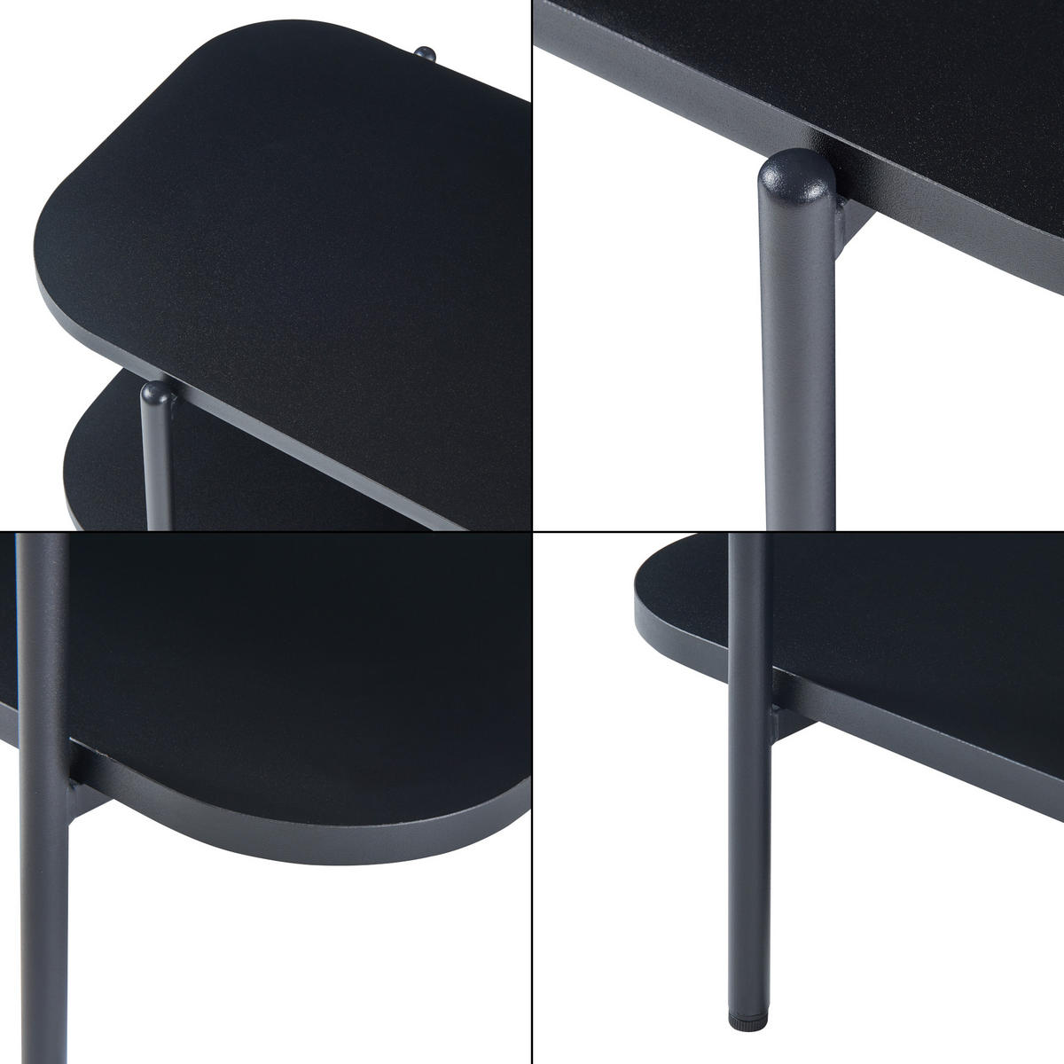 TV-ELEMENT Samnanger - Schwarz, Metall (120/45/40cm) - [en.casa]