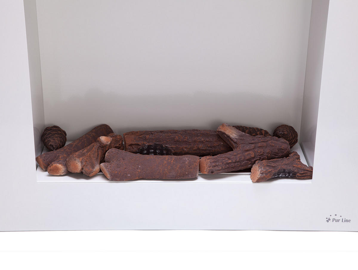 BIOETHANOL-KAMIN Weiß Wandmodell inklusive 1.2 L Brennblock - Weiß, Metall (70/60/20cm) - Purline