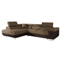 ECKSOFA Torezio, Seite: Links - Braun, Holz/Textil (274/203cm) - MIRJAN24