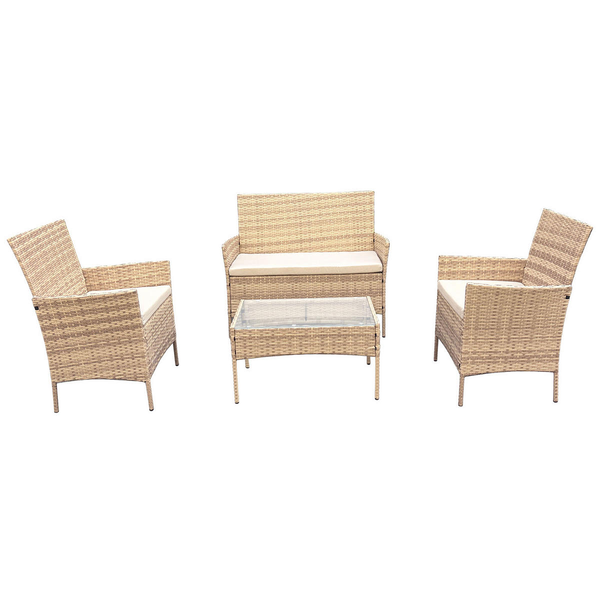 SITZGRUPPE Brooklyn Beige - Beige, Metall - SVITA