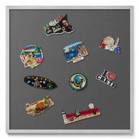 MAGNETTAFEL 50x50 cm Silberner Rahmen Dunkelgrau - Anthrazit, Metall (50/50/0.4cm) - TULUP