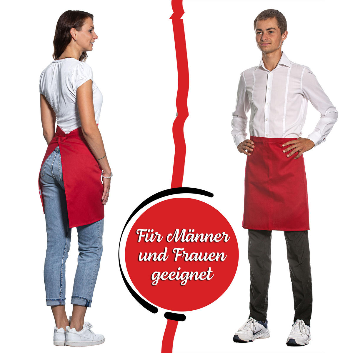 SCHÜRZE , Einheitsgröße, 65% Polyester, 35% Baumwolle, Rot - Rot, Textil (50/80cm) - Zollner