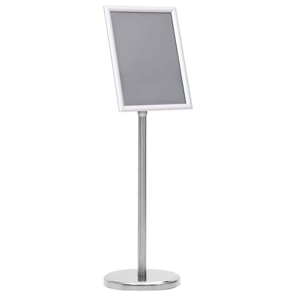 A4-PLAKATSTÄNDER Silbern Aluminiumlegierung - Silberfarben, Metall (25/108/25cm) - vidaXL