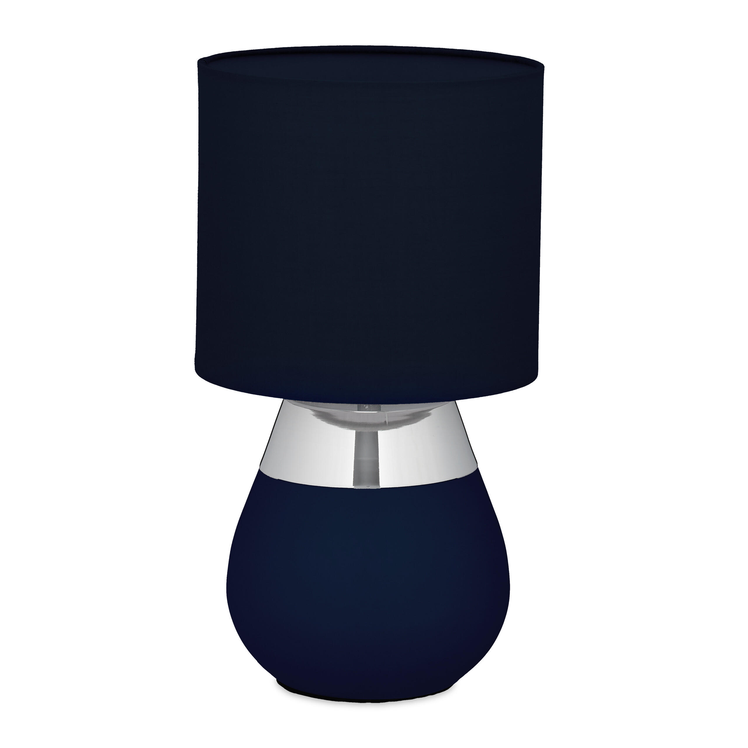 TISCHLAMPE - Dunkelblau, Kunststoff/Textil (18/18/32cm) - Relaxdays