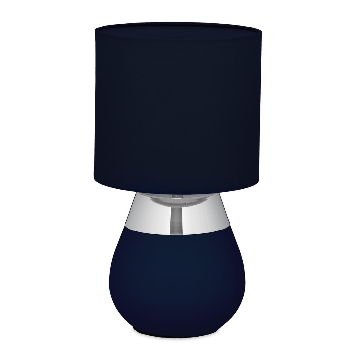 TISCHLAMPE - Dunkelblau, Kunststoff/Textil (18/18/32cm) - Relaxdays