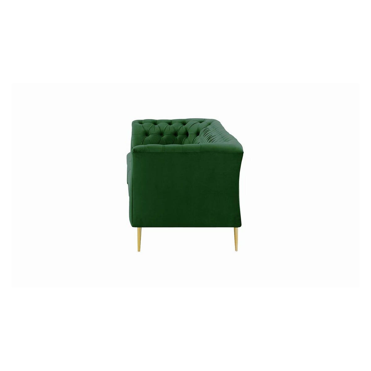 DREISITZER-SOFA Chesterfield Modern-Velluto 10 - Grün, Holz/Textil (248/74/80cm)