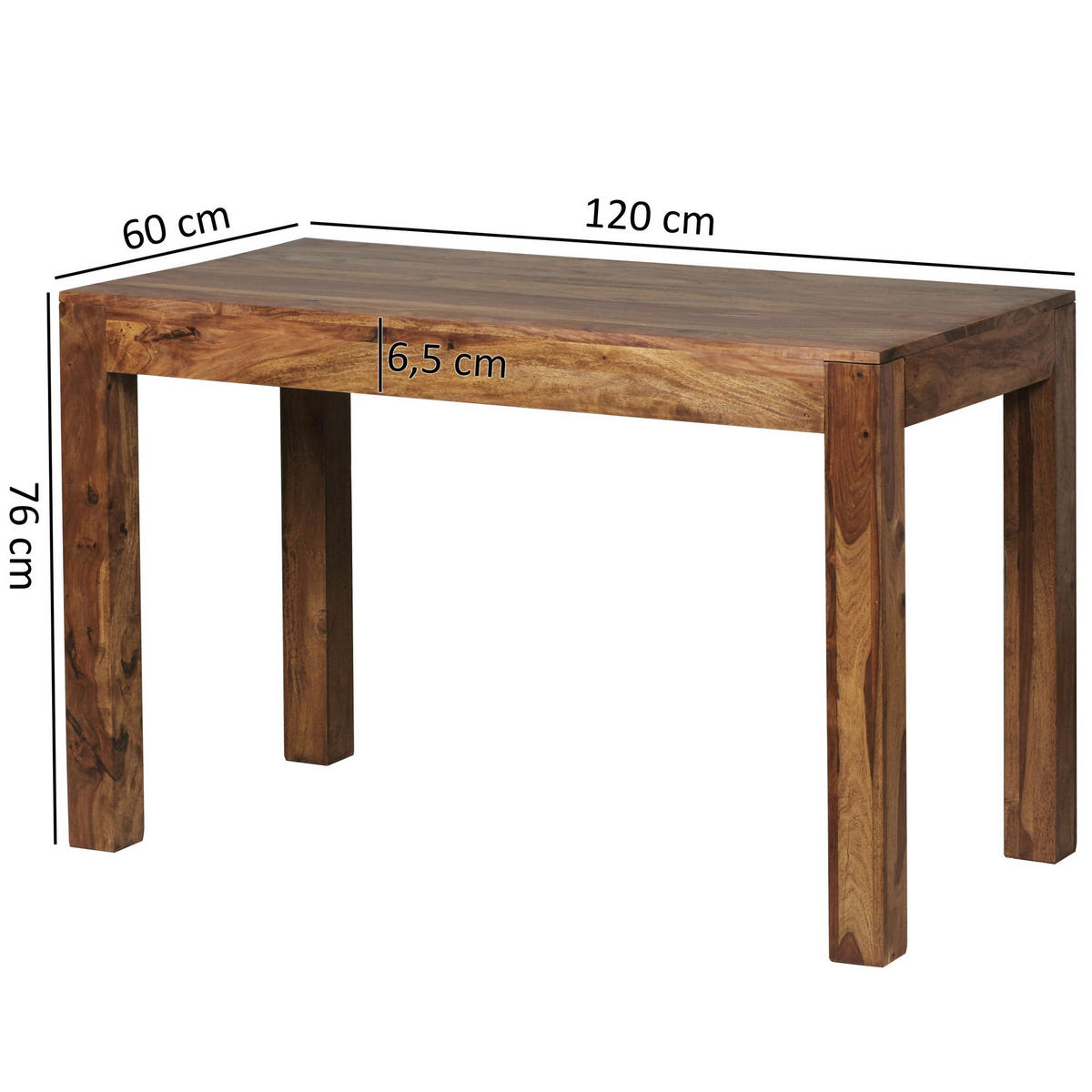 ESSTISCH Massivholz Akazie Rechteckig Handgefertigt NAKO, Braun 120x60x76 cm - Dunkelbraun/Braun, Holz (60/120/76cm) - KADIMA DESIGN