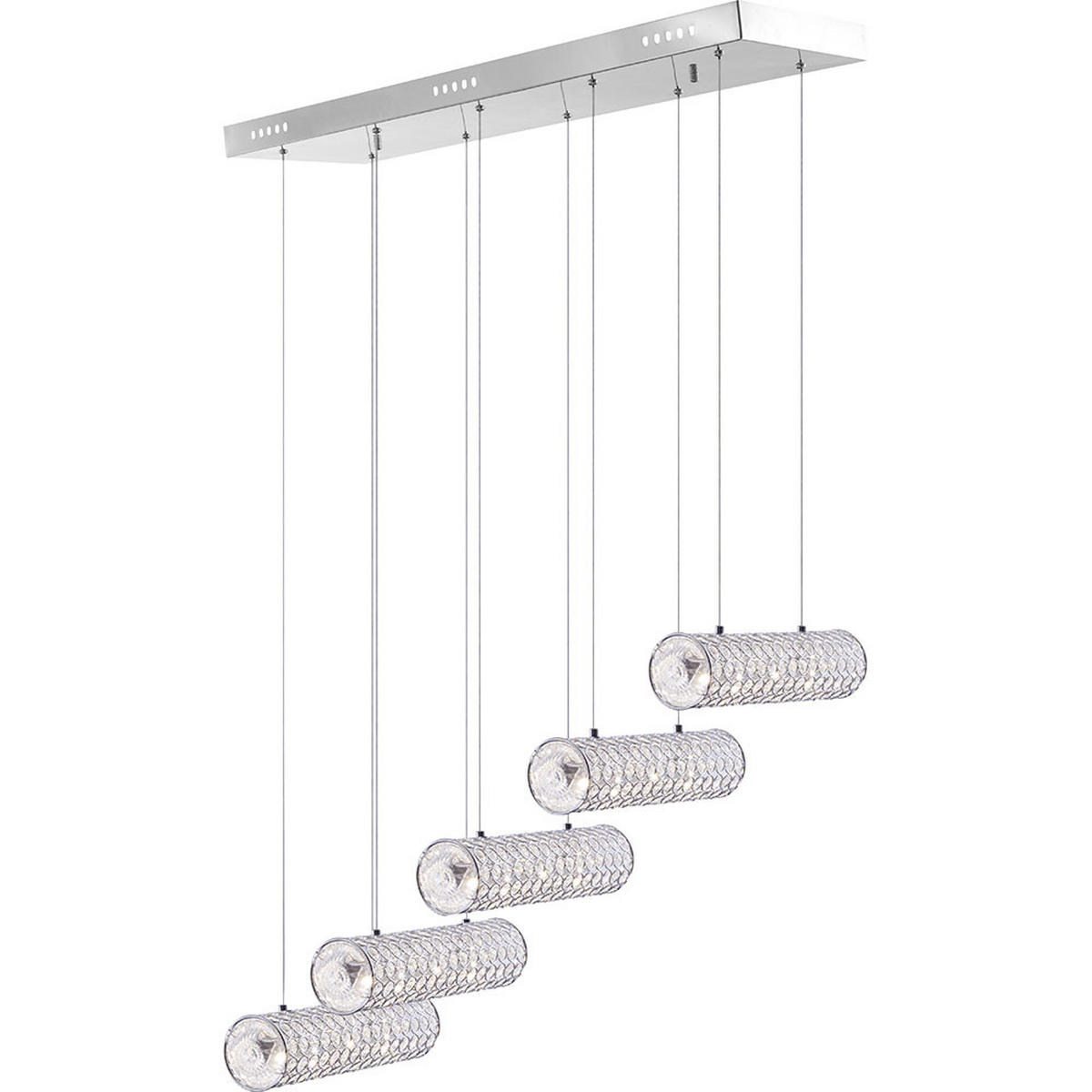 LED HÄNGELEUCHTE TINCA Kristall Optik Klar - Klar, Glas (80/25/140cm) - Globo Lighting
