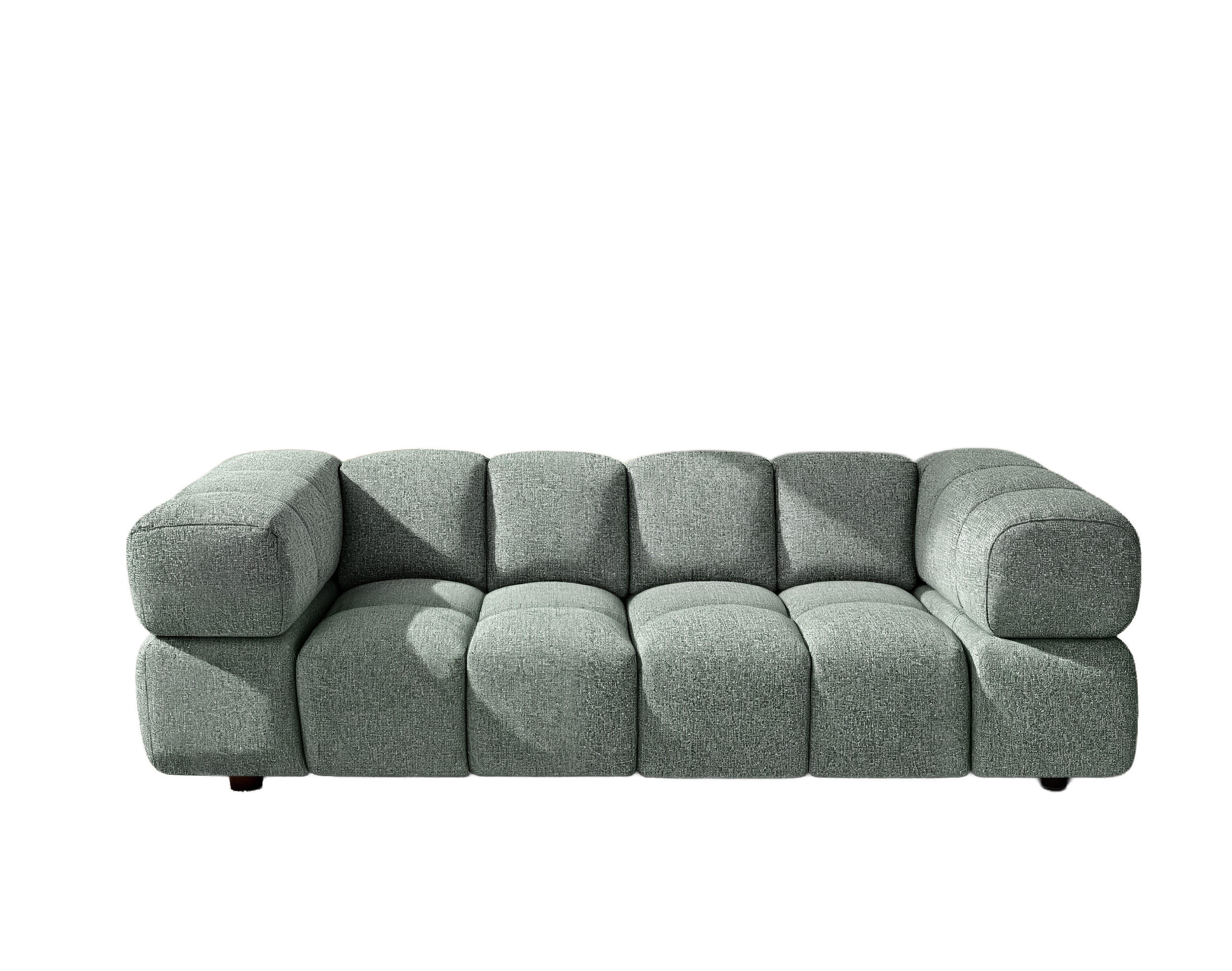 SOFA 3-Sitzer, Couch, Chenille Stoff Puente, Mintz, Averro - Mintgrün, Holz (240/70/96cm) - Kaiser Möbel