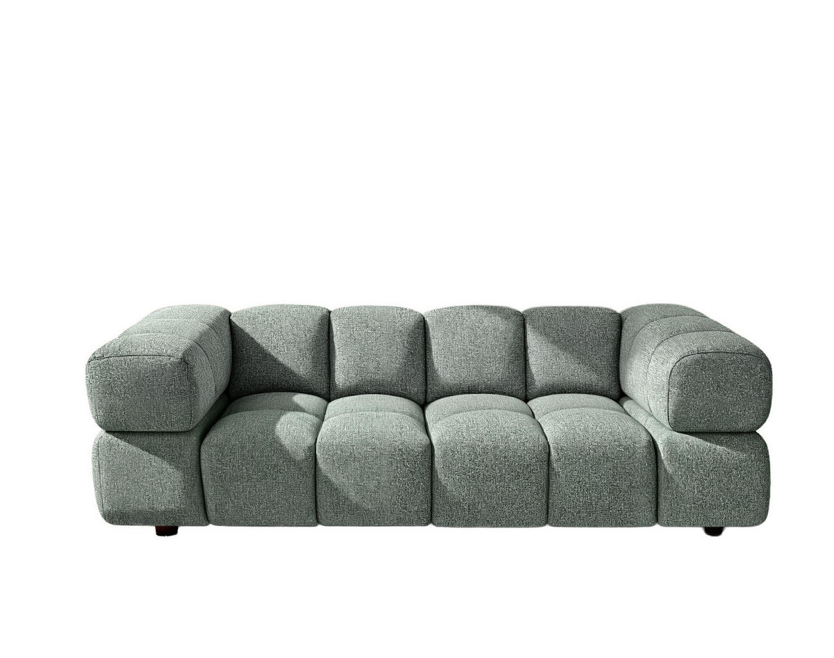 SOFA 3-Sitzer, Couch, Chenille Stoff Puente, Mintz, Averro - Mintgrün, Holz (240/70/96cm) - Kaiser Möbel