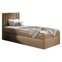 BOXBETT Carmen Mini, Seite zum Öffnen des Bettkastens: Links - Hellbraun, Holz (90/200cm) - MIRJAN24