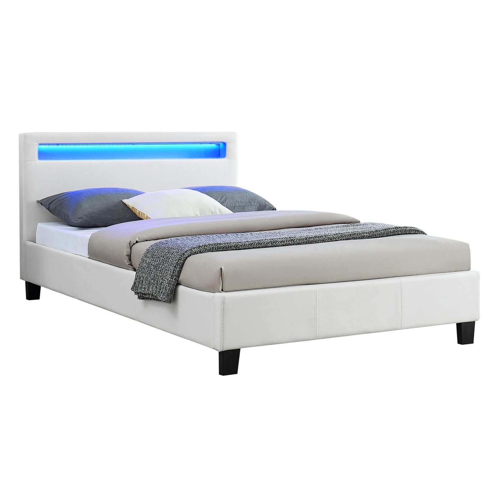 POLSTERBETT MIT LED MIRASOL 120X200 CM - Weiß, Textil (120/200cm) - CARO-Möbel