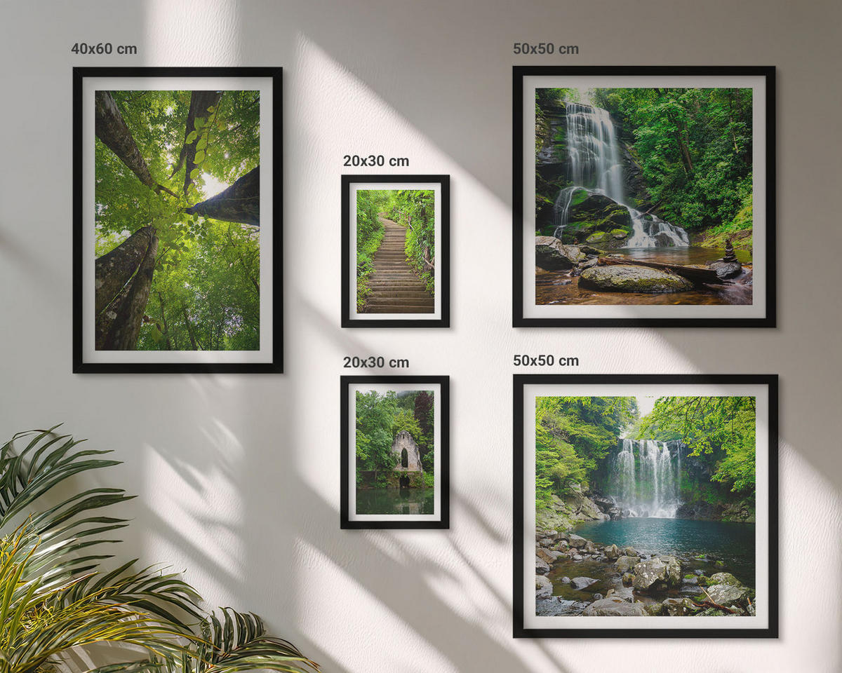 BILDER SET 5er Set - 50x50 cm & 20x30 cm & 40x60 cm Schwarzer Rahmen - Denkmäler Europas in warmen Farben - Schwarz, Kunststoff (40/60cm) - TULUP