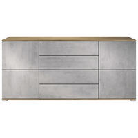 SIDEBOARD Rova Beton Oxid Optik - Hellgrau, Holzwerkstoff (166.5/75.5/35cm) - Vladon